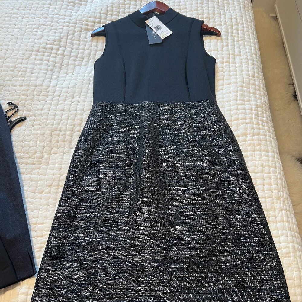 Navy sleeveless stretch Suit Dress, size S